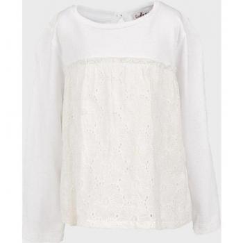 Camiseta de bebé niña blanca perforada La Ormiga