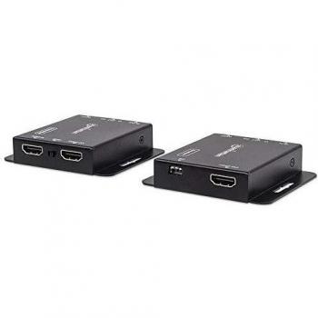 MANHATTAN Extensor HDMI de 3 Puertos, Resolución Máxima 1920 x 1200 Píxeles, con Conector Ethernet 1x RJ-45, Modelo 207461