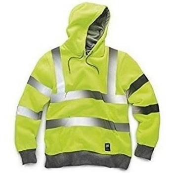 Scruffs Hardcore Amarillo de Alta Visibilidad Sudadera con Capucha