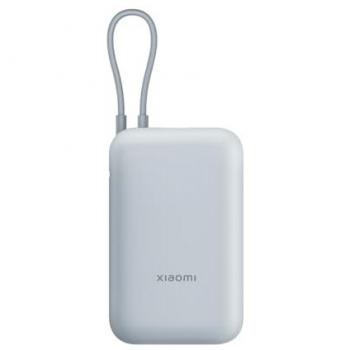 Power Bank Xiaomi 10000mAh Carga Rápida 22.5W, Cable Integrado, 3 Puertos de Salida, Color Azul Hielo