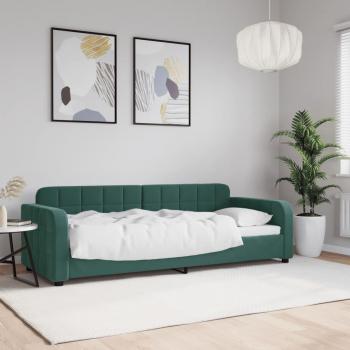 Sofá cama Día y Noche terciopelo verde oscuro 80x200 cm sin colchón