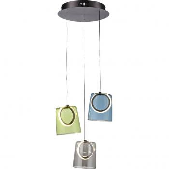 Lámpara Colgante LED Zula, Ø 40 cm, Colorida, 3 Luces