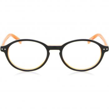 SmartBuy Kids Round Full Rim Plastic Prescription Glasses - Orange - Size 45 - Blue Light Block Available - Free Lenses