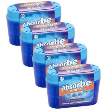 Deshumidificador KROWN Antihumedad 40 g - Atrapa Humedad Interior para Habitaciones, Armarios, Cocina, Coche, Trasteros y Baños (4 Unidades)