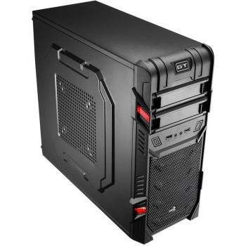Aerocool GT Advance - Caja Semitorre Gaming para PC, ATX, con 7 Ranuras de Expansión y Capacidad para 3 Ventiladores, Incluye Ventilador Frontal y Trasero de 12 cm, USB 2.0/3.0, Color Negro