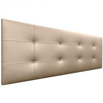 Cabecero Acolchado Capitone 135x60cm Tapizado en Polipiel Champán - Grosor 8cm para Camas 120/135/140