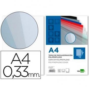 Liderpapel TE14 - Pack de 50 tapas de encuadernación, color transparente, A4, 0.33 mm