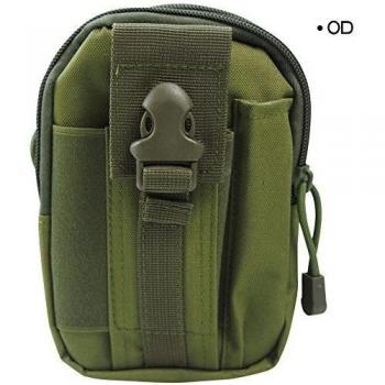Deportes al aire libre táctico Molle táctico bolsillos bolsas de camping senderismo Running cintura de piel sintética Cintura Pack 5,5/6 Inch impermeable Funda para teléfono Paquete bolígrafo linterna bolsa, OD
