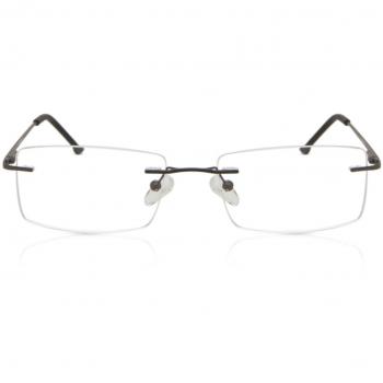 Gafas Recetadas Rectangulares Metálicas Completas Grises para Hombre - Gafas Anti-Azules - SmartBuy Collection