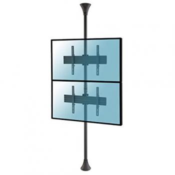 Soporte Inclinable de Suelo/Techo Kimex para 2 Pantallas de TV de 32'' a 75'', Altura 240cm, VESA 600x400, Máx. 30Kg
