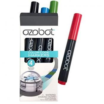 Pack de Rotuladores Lavables Ozobot - 4 Unidades (Negro, Rojo, Azul, Verde)