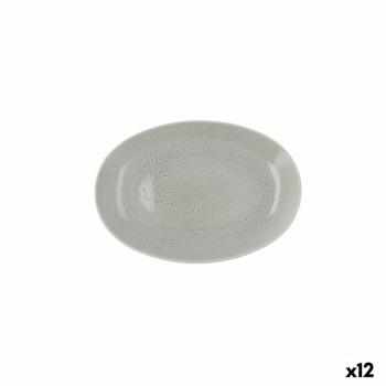 Ariane Bandeja de Aperitivos Cerámica Verde Ø 26 cm, Fuente Porcelana Reforzada Oval 26x18 cm Mint, Caja de 12 Unidades