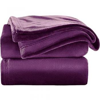 Manta de Terciopelo para Sofá 100% Microfibra Suave Tipo Sedalina Violeta 220x240 cm