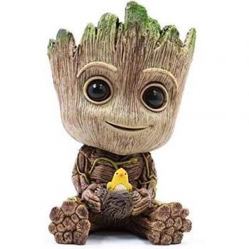 Maceta Baby Groot 11x6x6cm - Figura de acción, soporte para lápices y decoración versátil para jardín, escritorio y acuario