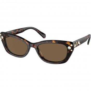 Swarovski SK6019 Sunglasses col. 100273 Donna Pillow Tartaruga, Fashion Sunglasses in Dark Havana/Brown, Brown female, Size: 54 MM