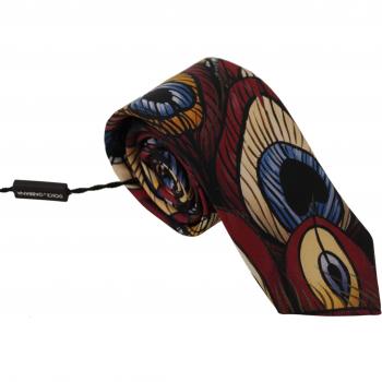 Marron Peacock Feather Adjustable Necktie Accessory Tie