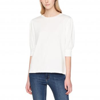Vila Clothes Vibahia T-Shirt, Camisa Manga Larga para Mujer, Blanco
