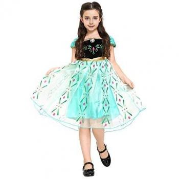 Katara 110 - Disfraz de la reina del hielo Elsa, color verde/turquesa, talla 134/140