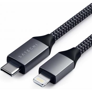 Satechi 1.8m USB-C to Lightning Cable - MFi Certified, Black and Gray
