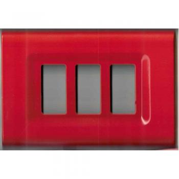 Placas ABS Serie Magic Elite Bticino Compatibles Color Rojo - 5 Foros