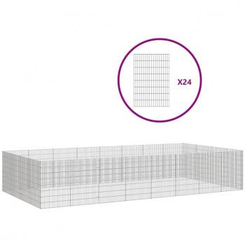 24-Panel Galvanized Iron Free Range Animal Enclosure 54x80 cm