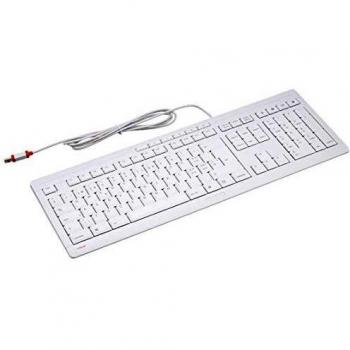 Teclado Cherry Stream USB QWERTZ Alemán Blanco-Gris, Diseño Plano, Teclas Silenciosas