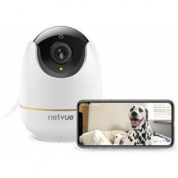 Cámaras de Vigilancia WiFi, Netvue HD Cámaras IP Full HD 1080P con Alerta de Detección de Movimiento, Zoom 8X, Visión Nocturna, Audio Bidireccional, Seguridad para el Hogar/Bebé/Mascotas