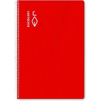 Libreta Escolar A4 80 hojas cuadriculadas con margen en color rojo