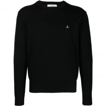Vivienne Westwood Men's Orb Logo Sweater in Black, Size Large