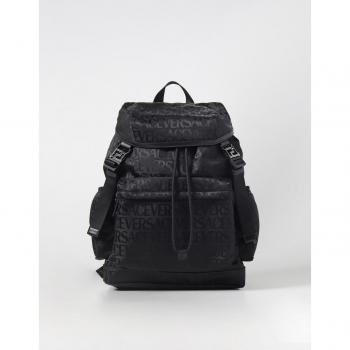 Versace Allover Logo Jacquard Nylon Backpack - Black - One Size for Men