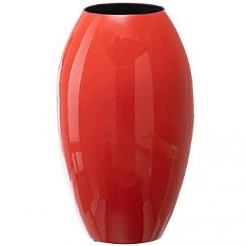 Jarrón Ovalado de Cerámica Naranja 21,5 x 21,5 x 36 cm
