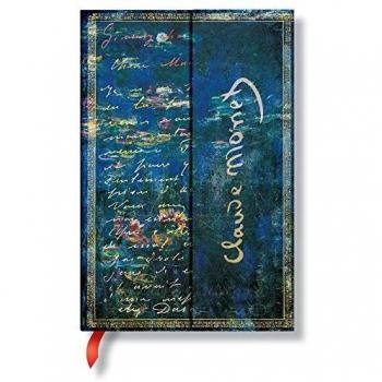 Libreta Midi Rayado Horizontal Cierre con Solapa Magnética Monet (Nenúfares)-Carta a Morisot Paperblanks Azules