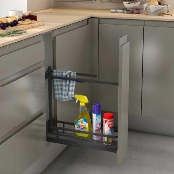 Soporte para Paños Guías Laterales Flat Antracita MENAGE CONFORT, Altura 478mm, Frente 150mm, Profundidad 493mm