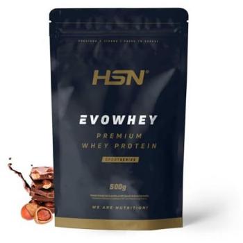 Concentrado de Proteína de Suero HSN Evowhey 500g Chocolate Negro y Avellanas | 17 Tomas | No-GMO, Vegetariano, Sin Gluten ni Soja