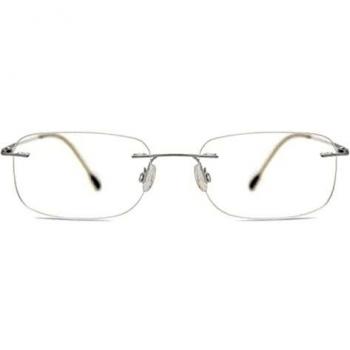 Rectangle Rimless Titanium Men's Prescription Glasses - Silver - Size 52 - Blue Light Block Available - Free Lenses - SmartBuy Collection