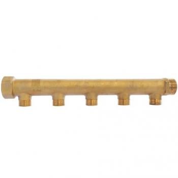 Colector de latón 5 salidas macho 15/21 - entrada hembra 20/27 - salida macho 20/27 Somatherm