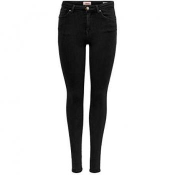 Only Power Mid Waist Push Up Skinny Fit Jeans Black XS