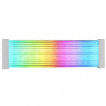 Funda ARGB para Cable de Alimentación 24PIN ATX, Iluminación Sincronizada LED Ultra-brillante, Cable Flexible de Silicona con Tira de Luz Lateral - Mars Gaming MCA-24X