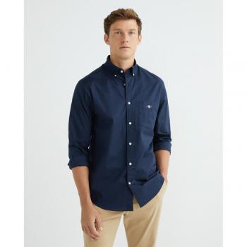 GANT Mens Regular Fit Long Sleeve Poplin Shirt - Marine - XL - male