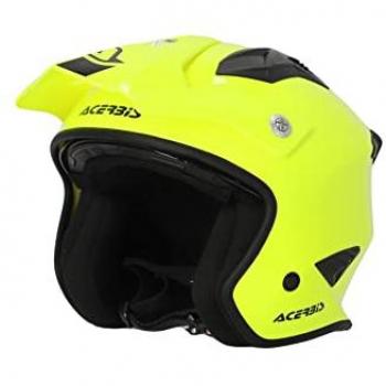 Acerbis Casco Jet Aria 2023 Amarillo características: diseño aerodinámico, visera ajustable, sistema de ventilación mejorado, interior acolchado y desmontable, homologación ECE 22.05