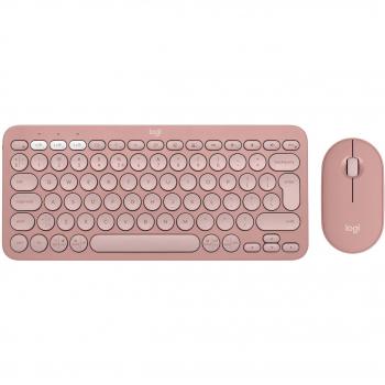 Combo Logitech Pebble 2 Teclado y Ratón Inalámbricos RF + Bluetooth QWERTY US Internacional Rosa
