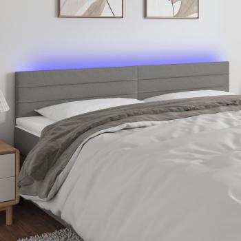 Cabecero LED de tela gris oscuro 160x5x78/88 cm