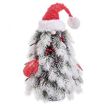 Árbol de Navidad Decorado Blanco Rojo Verde Plástico Polyfoam Tejido 21 x 21 x 45 cm