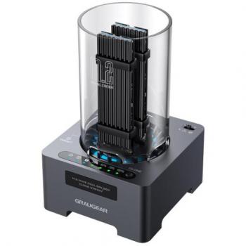 Estación de Acoplamiento y Copia para 2x M.2 NVMe SSD, USB 3.2 Gen 2x2, con Ventilador y Botón de Clonado One-Touch