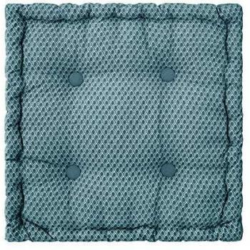 Cojín de suelo Otto - Algodón - Azul Canard 40x40x8 cm