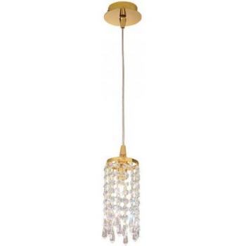 Lámpara Colgante de Cristal Charleston en Oro Pulido 24 Quilates, 1 Bombilla G9