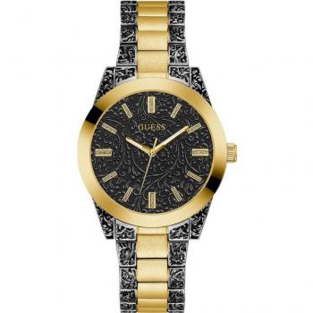 Guess Women's Brocade Pattern Stainless Steel Watch GW0303L1 (Ø 40 mm), Yellow, Size: ONE SIZE