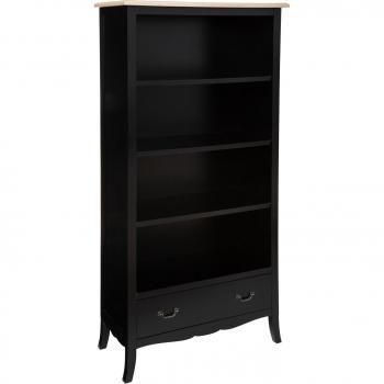 Librería Chrysa Negra - Mueble de Almacenamiento Elegante y Moderno con 1 Cajón