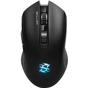 Sharkoon SGM3 - Ratón Gaming Óptico Inalámbrico, 6000 DPI, 7 Botones, Negro