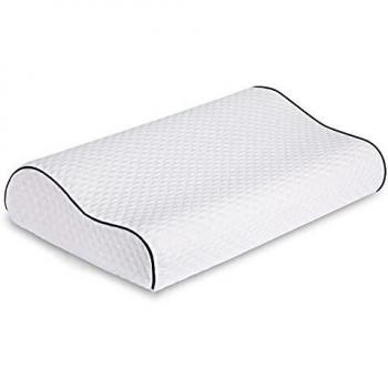 look envy Almohada Cervical, Almohada Viscoelástica para Dormir con Altura Ajustable, Forma Ergonómica Adecuada , Funda de Almohada Extraible y Lavable, 60x35x11CM Azul